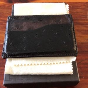 Genuine ostrich card holder